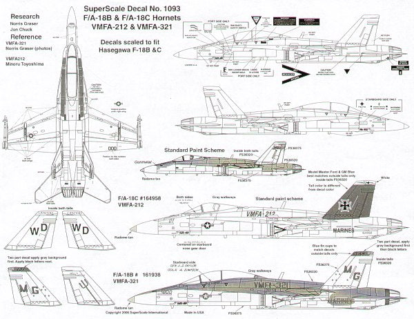 Microscale SS481093 1:48 McDonnell-Douglas F/A-18B/C Hornets