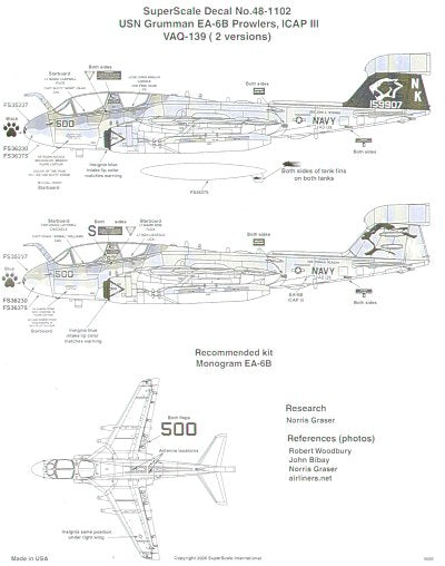 Microscale SS481102 1:48 Grumman EA-6B Prowlers
