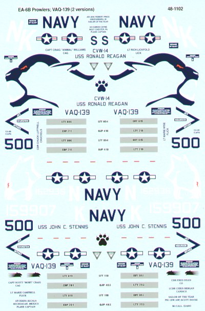 Microscale SS481102 1:48 Grumman EA-6B Prowlers