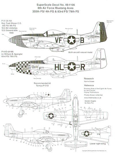 Microscale SS481106 1:48 North-American P-51D Mustangs