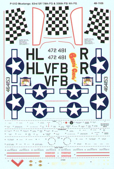 Microscale SS481106 1:48 North-American P-51D Mustangs
