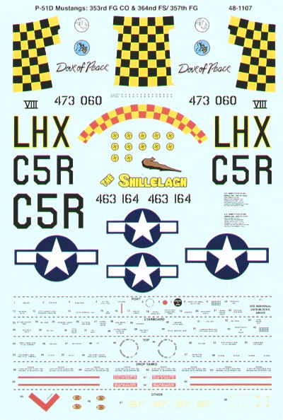 Microscale SS481107 1:48 North-American P-51D Mustangs Aces 8th Air Force