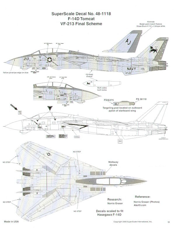 Microscale SS481118 1:48 Grumman F-14D Tomcat
