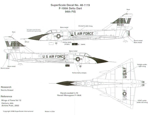 Microscale SS481119 1:48 Convair F-106A Delta Dart