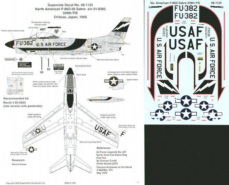 Microscale SS481124 1:48 North-American F-86D Sabre