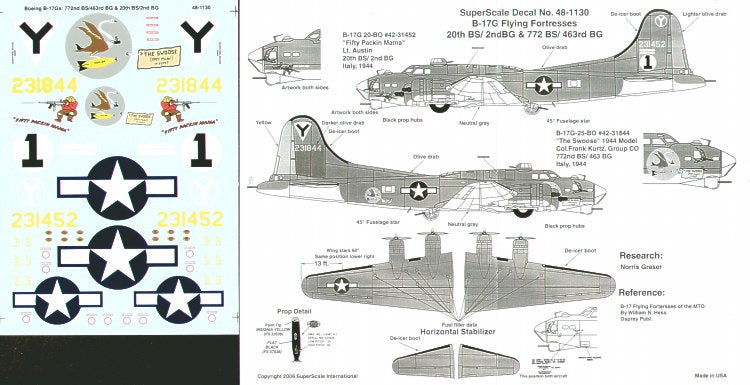 Microscale SS481130 1:48 Boeing B-17G Flying Fortress