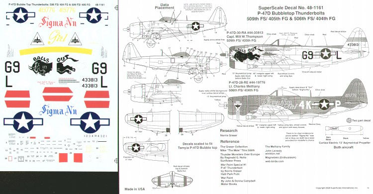 Microscale SS481161 1:48 Republic P-47D Thunderbolt Bubble