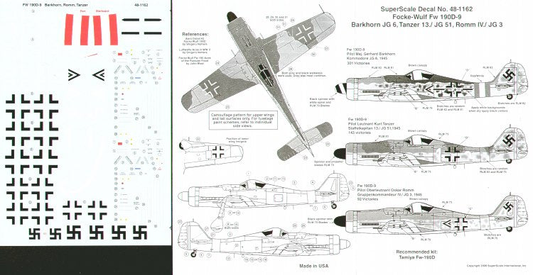Microscale SS481162 1:48 Focke-Wulf Fw-190D-9