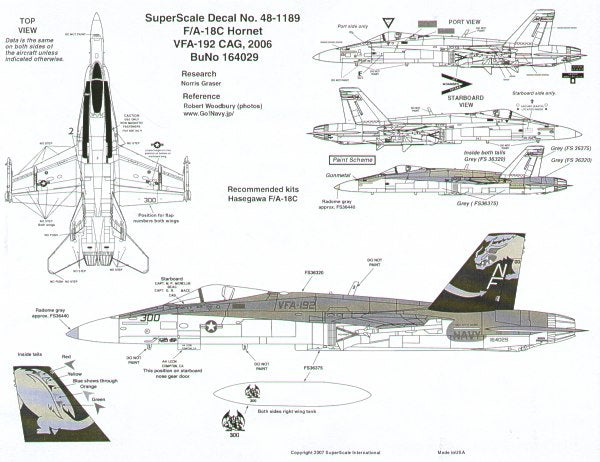 Microscale SS481189 1:48 McDonnell-Douglas F/A-18C Hornet