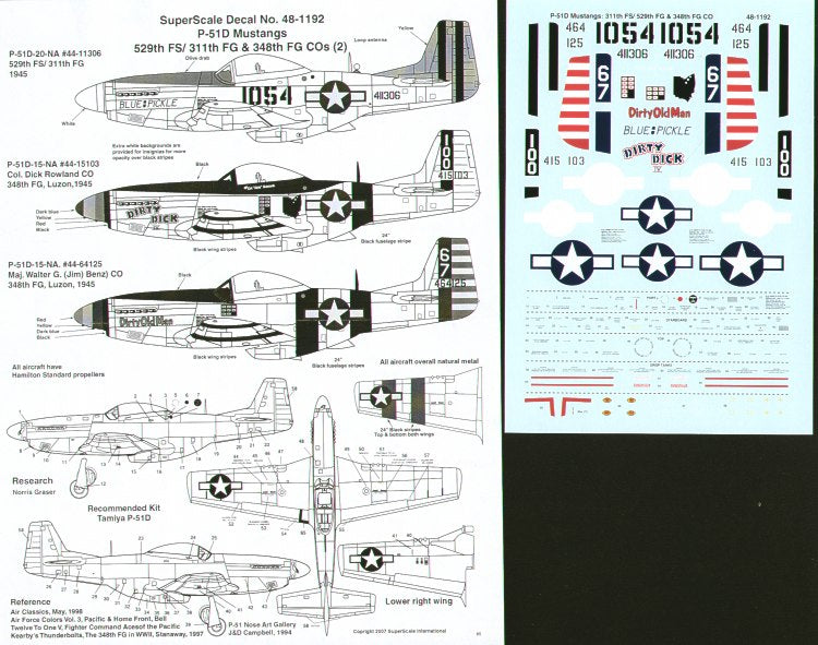 Microscale SS481192 1:48 North-American P-51D Mustang Pacific Mustangs