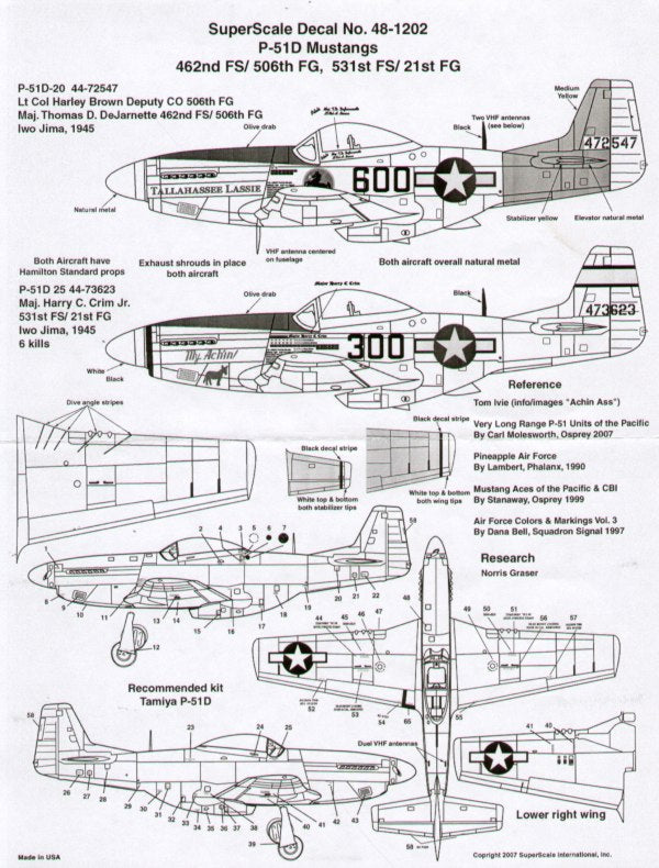Microscale SS481202 1:48 North-American P-51D Mustangs