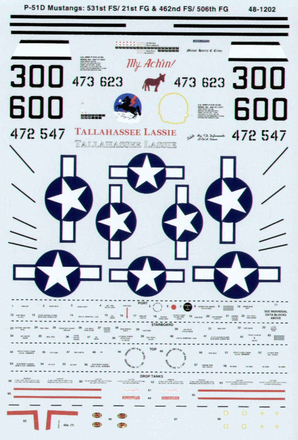 Microscale SS481202 1:48 North-American P-51D Mustangs