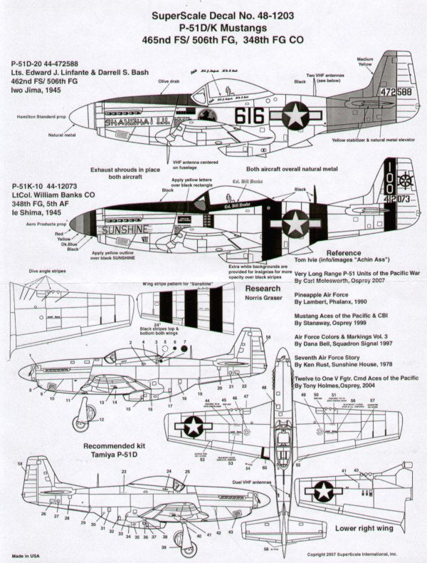 Microscale SS481203 1:48 North-American P-51D/P-51K Mustangs