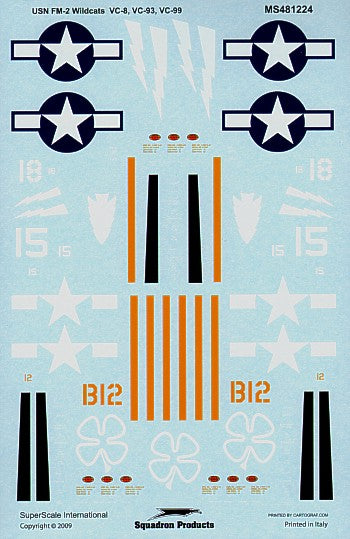 Superscale SS481224 FM-2 Wildcats VC-8/93/99 Decals 1:48