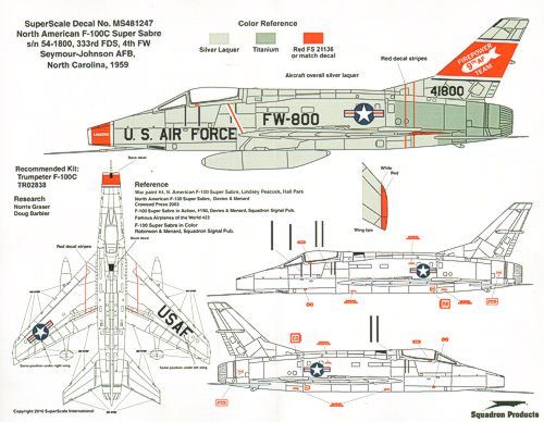 Superscale SS481247 F-100C Super Sabre 333rd FDS 1:48