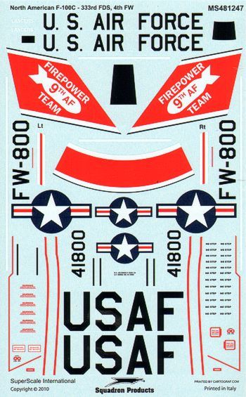 Superscale SS481247 F-100C Super Sabre 333rd FDS 1:48