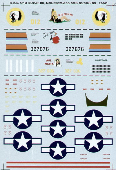 Microscale SS72800 1:72 North-American B-25J Mitchells