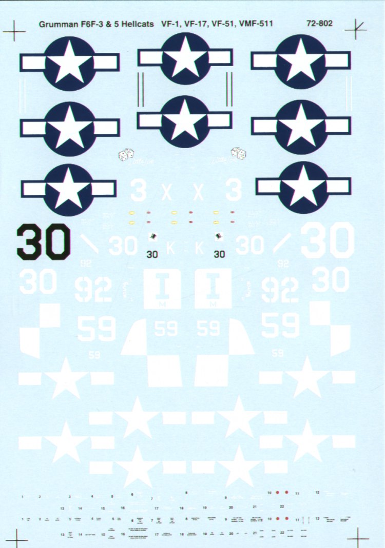 Microscale SS72802 1:72 Grumman F6F-3/F6F-5 Hellcats