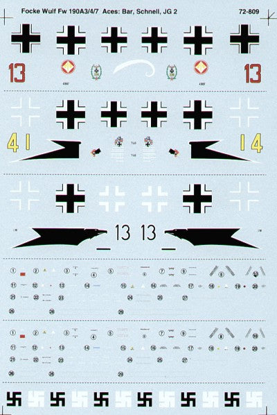 Microscale SS72809 1:72 Focke-Wulf Fw-190A-4/Fw-190A-7