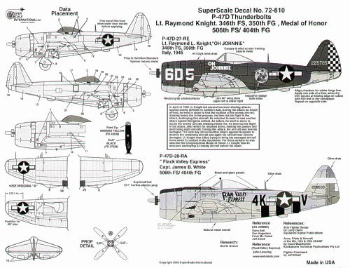 Microscale SS72810 1:72 Republic P-47D Thunderbolt bubbletops
