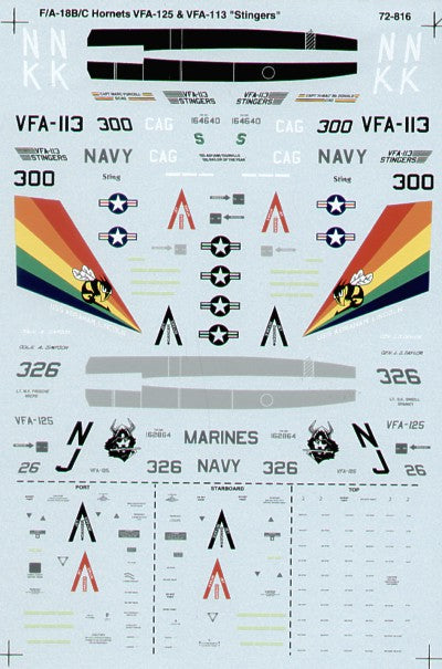 Microscale SS72816 1:72 McDonnell-Douglas F/A-18B / F/A-18C