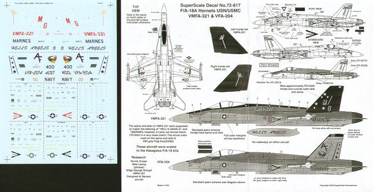 Microscale SS72817 1:72 McDonnell-Douglas F/A-18A
