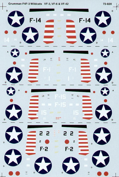 Microscale SS72820 1:72 Grumman F4F-3 Wildcat