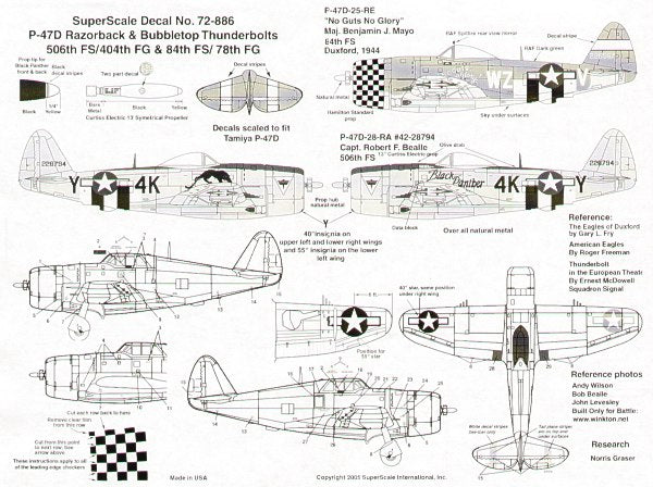 Microscale SS72886 1:72 Republic P-47D Thunderbolt Bubbletops