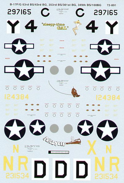 Microscale SS72891 1:72 Boeing B-17F/B-17G Flying Fortress