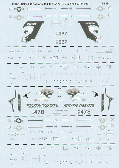 Microscale SS72899 1:72 General-Dynamics F-16B/C Falcons