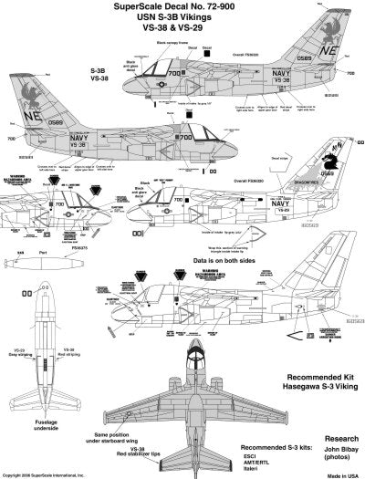 Microscale SS72900 1:72 Lockheed S-3B Viking