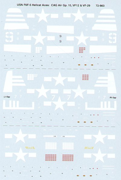 Microscale SS72903 1:72 Grumman F6F-5 Hellcat Aces