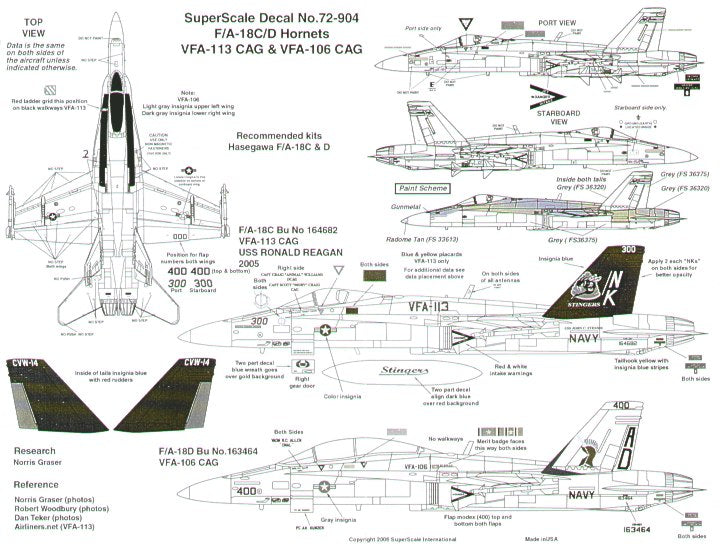 Microscale SS72904 1:72 McDonnell-Douglas F/A-18C / F/A-18D Hornets