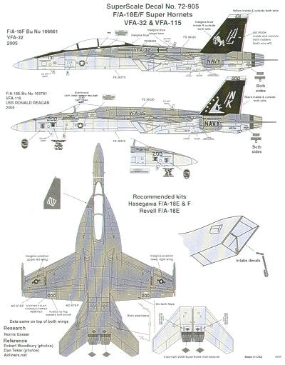 Microscale SS72905 1:72 Boeing F/A-18E F/A-18F Super Hornets