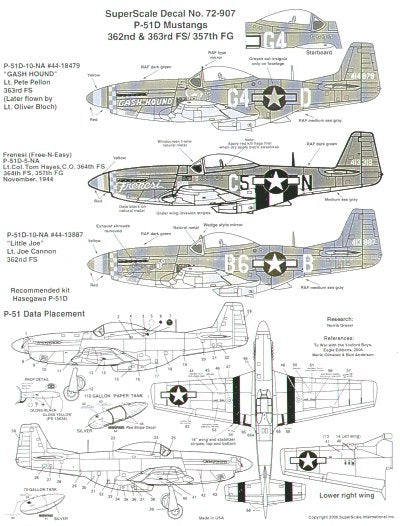 Microscale SS72907 1:72 North-American P-51D Mustangs 357 FG