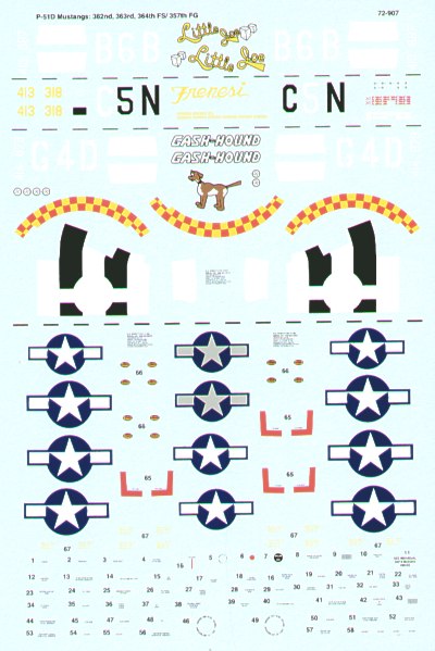 Microscale SS72907 1:72 North-American P-51D Mustangs 357 FG