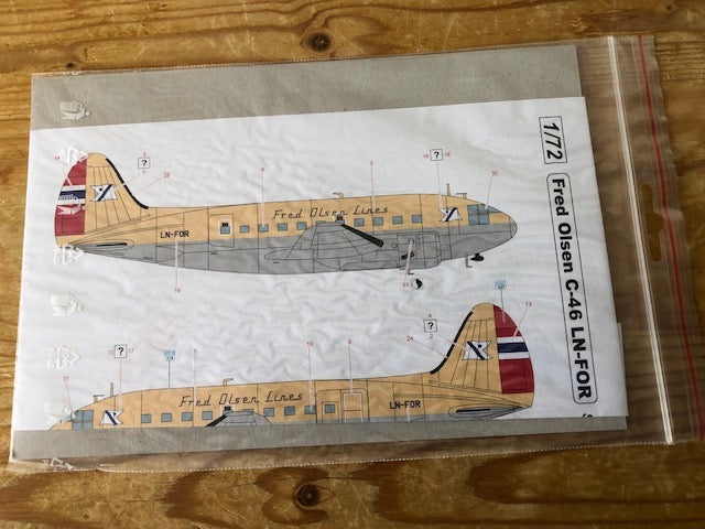 S & M Models SSM72-010 1:72 Curtiss C-46 LN-FOR Fred Olsen