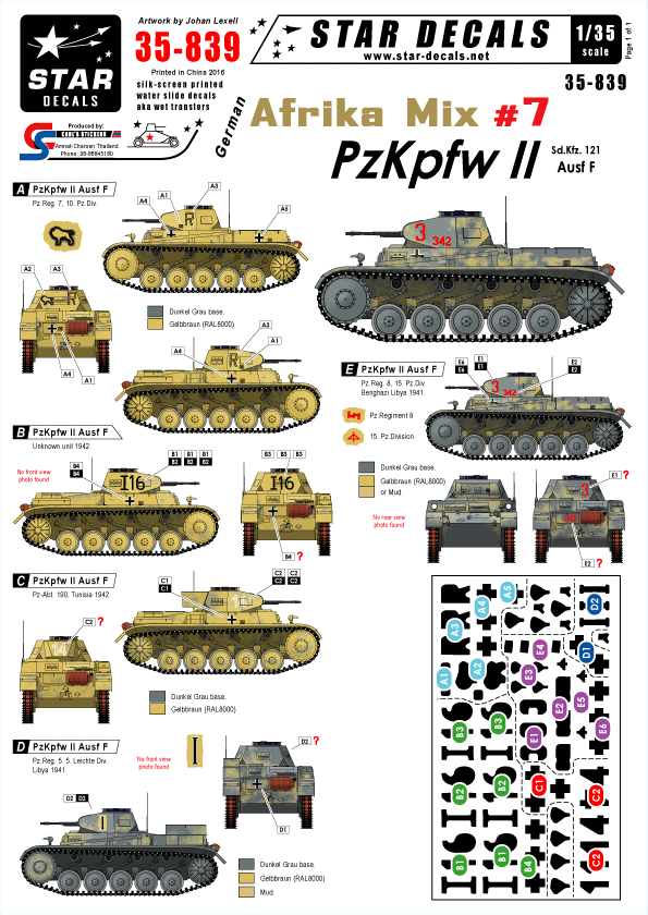 Star Decals STAR35839 1:35 German DAK/Afrika Korps Mix # 7