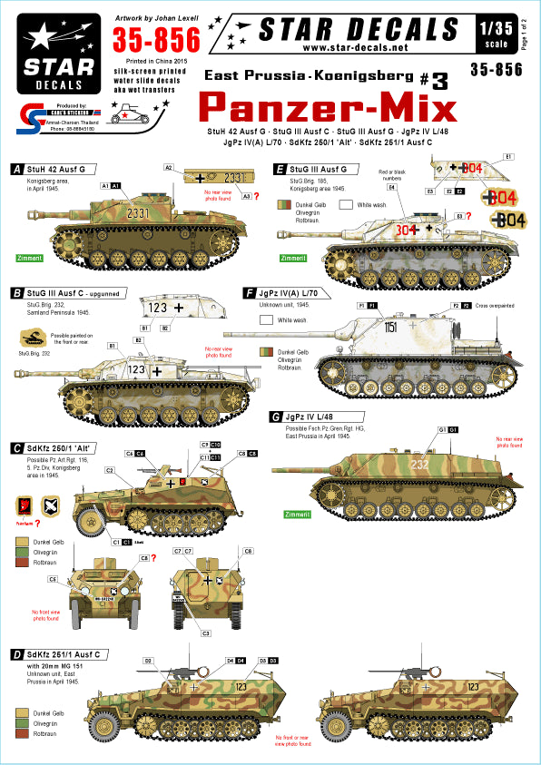Star Decals STAR35856 1:35 East Prussia/Koenigsberg #3