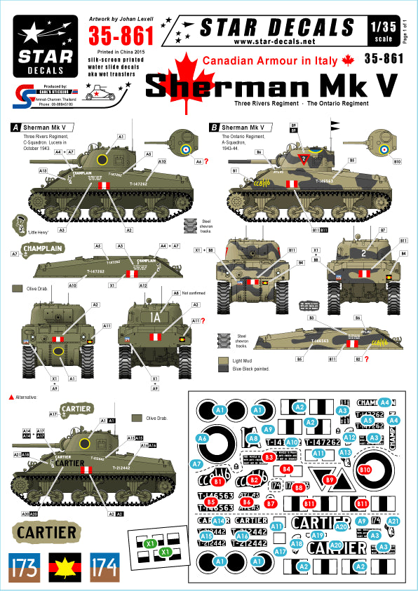 Star Decals STAR35861 1:35 Three Rivers Regiment