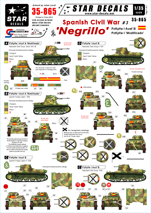 Star Decals STAR35865 1:35 Spanish Civil War #3