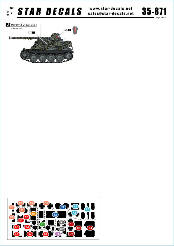 Star Decals STAR35871 1:35 Panzerjager Marder II Ausf.D