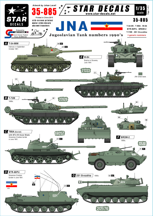 Star Decals STAR35885 1:35 JNA