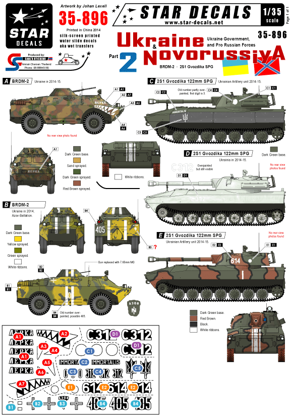 Star Decals STAR35896 1:35 Ukraine and Novorussiya