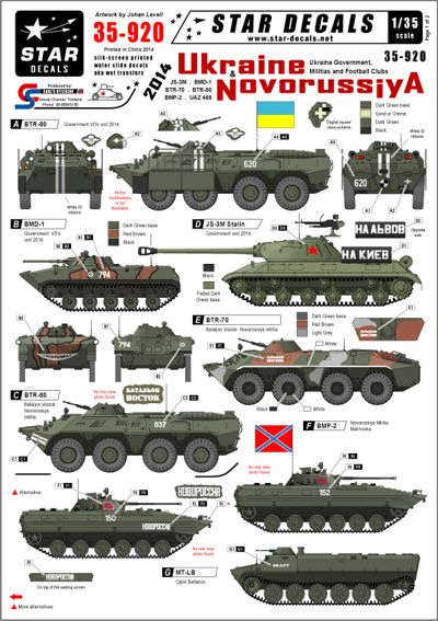 Star Decals STAR35920 1:35 Ukraine and Novorussiya 2014
