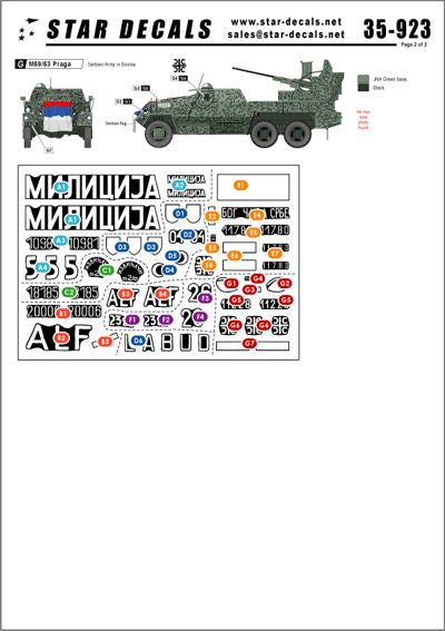 Star Decals STAR35923 1:35 Tanks in Bosnia #1 Serbian, Croatian and Muslim AFVs