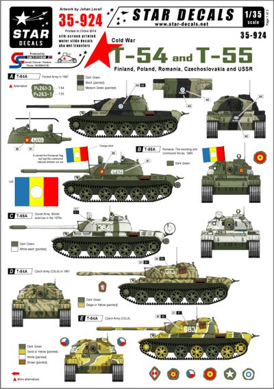 Star Decals STAR35924 1:35 Cold War Soviet T-54 and T-55