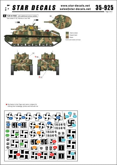 Star Decals STAR35925 1:35 Finnish Tanks in WWII #2