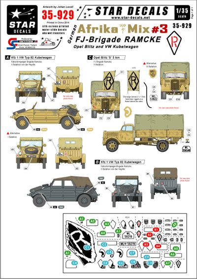 Star Decals STAR35929 1:35 German Afrika Mix #3