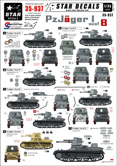 Star Decals STAR35937 1:35 Pz-Jager I Ausf.B